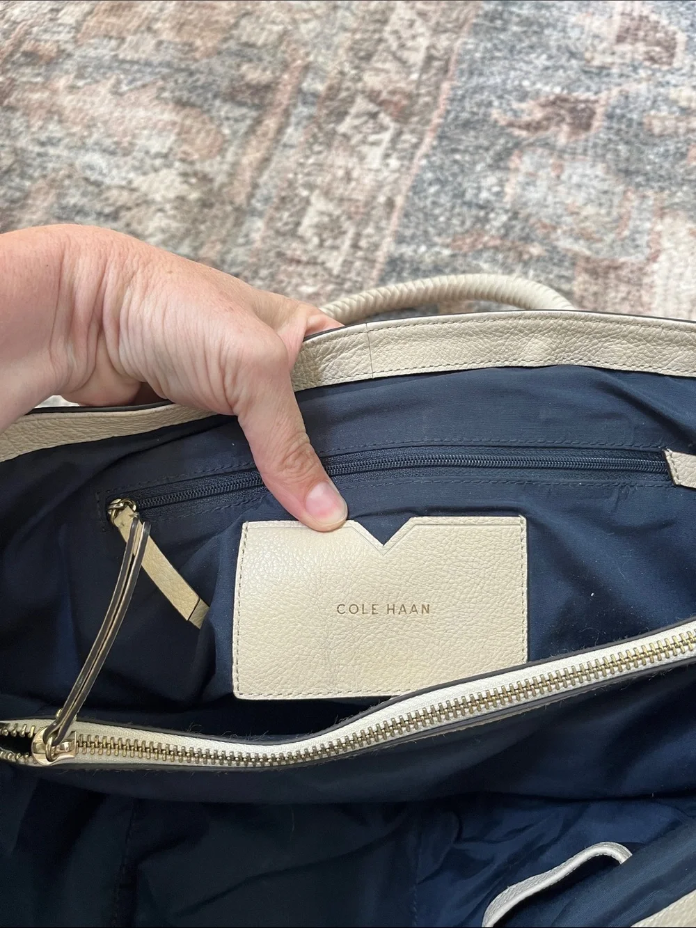 Cole Haan Benson Novelty Weave leather tote